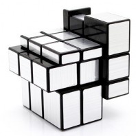 Mirror Silver 3x3x3 Cubo Mágico. Base Negra