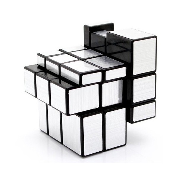 Mirror Silver 3x3x3 Magic Cube. Black Base