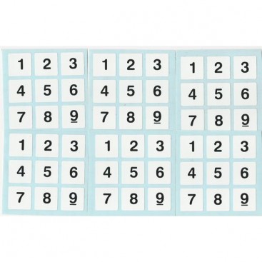 Sudoku 3x3 Stickers. White Set