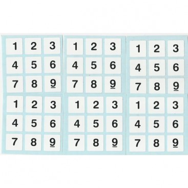 SUDOKU: STICKERS 3x3. PEGATINAS RECAMBIO 3x3x3 SUDOKU.