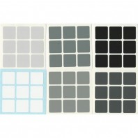 Grey Scale 3x3 Stickers Set. Standard Size