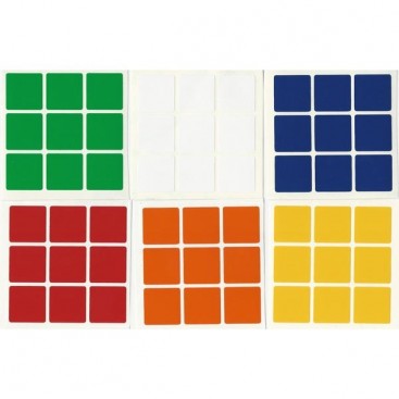 Conjunto padrão de 3 x 3 adesivos. Substituição do cubo mágico