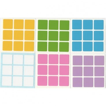 3x3 Stickers Light Set. Pegatinas Luz Base Negra