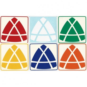 Jing's Pyraminx Stickers Standard Set. Pegatinas Base Negra