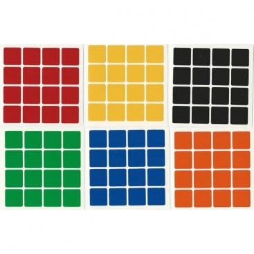 4x4 Stickers White Set. Magic Cube Replacement