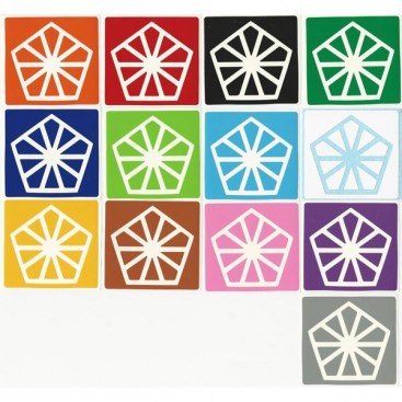 Pyraminx Crystal Stickers Set. Pegatinas Base Negra y Blanca