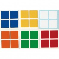 Rubik's 2x2 Stickers Standard Set. Pegatinas Base Negra