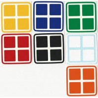 2x2 Stickers Standard+White Set. Magic Cube Replacement