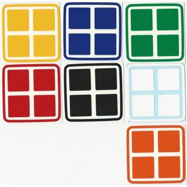 2x2 Stickers Standard Set. Pegatinas Base Negra