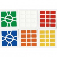 Super Square-1 Stickers Standard Set. Pegatinas Base Negra