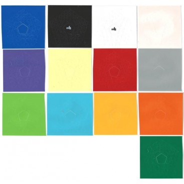 MF8 Teraminx Stickers Standard Set. Pegatinas Base Negra y Blanca