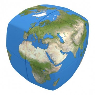 V-Cube 2x2 Earth 2b Pillow. Cubo 2x2 Tierra