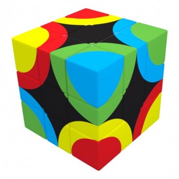 V-Cube 3x3 Circles United 3b Pillow. Cubo Brillante de Círculos