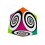 V-Cube 3x3 Funky Spirals 3b Pillow. Cubo Brillante Funky