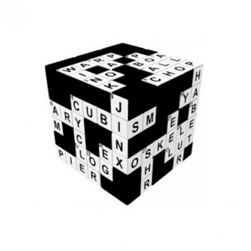 V-Cube 3x3 Crossword 3b Pillow. Cubo Brillante Crucigrama