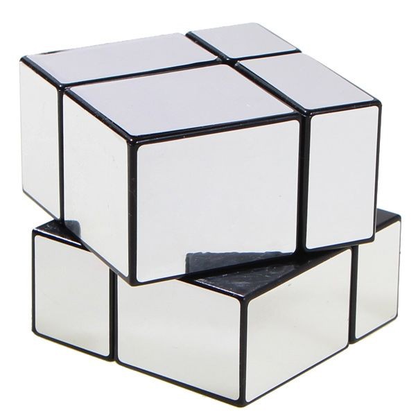 2x2 Miroir Corps Noir Avec Argent Magic Cube Miroir Blocs d'Argent