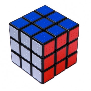 C4U Braille Dice 3x3x3 Magic Cube Tiles. Black Base