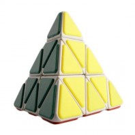 QJ Pyraminx con Tiles Pirámide Mágica. Base Blanca