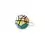 Mini 3x3x3 Magic Cube Keychain. Black Base