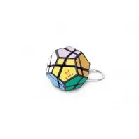 Mini 3x3x3 Magic Cube Keychain. Black Base