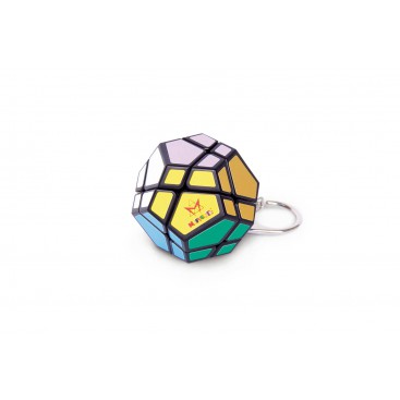 Mini 3x3x3 Magic Cube Keychain. Black Base