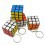 Mini 3x3x3 Magic Cube Keychain. Black Base