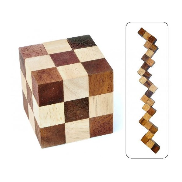 4x4x4 in legno Anaconda Cubo serpente rompicapo Snake cube king Cubo magico 