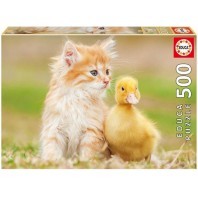 PUZZLE 500 PIEZAS AMIGOS ADORABLE GATO Y PATO