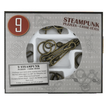 9 STEAMPUNK PUZZLES GREY BOX