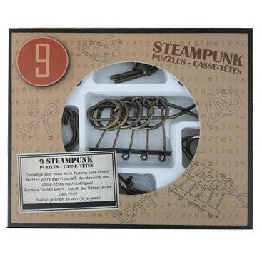 9 STEAMPUNK PUZZLES GREY BOX