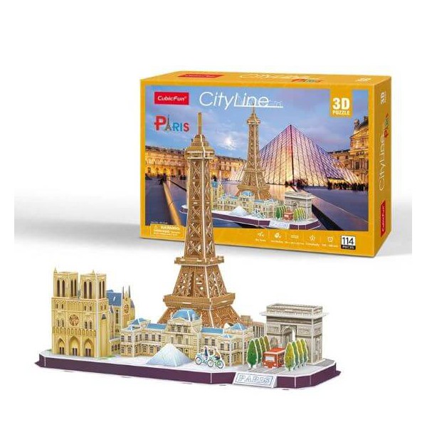 3d Puzzle Cityline 3er SPAR-SET Londres Paris New York Cubic Fun CITY LINE Tower 