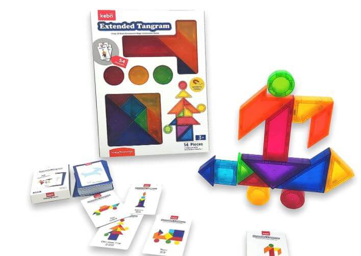 D-fantix magnético tangram quebra-cabeças livro jogo formas dissecção com solução brinquedos para crianças adultos estudantes desafio (360 padrões) - AliExpress