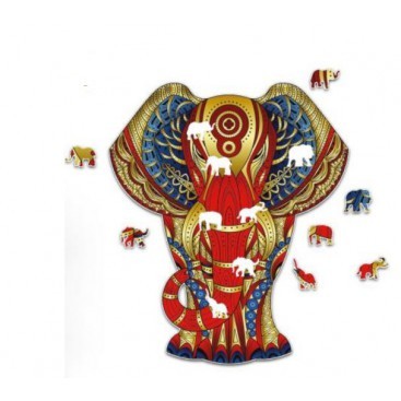 RAINBOW WOODEN PUZZLE ELEFANT