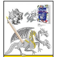DRAGONS-BOOK-PUZZLE 3D-COLORING PAGES /