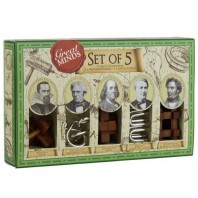 SET 5 IN 1 IN LEGNO E METALLO - I 5 GRANDI CERVELLI - LE 5 GRANDI MENTI