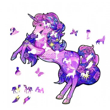 RAINBOW WOODEN PUZZLE UNICORNIO
