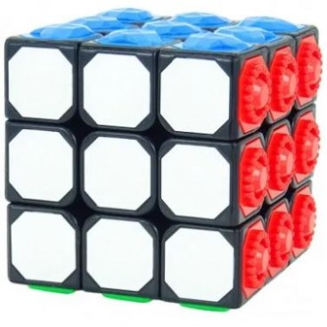 C4U Braille Dice 3x3x3 Magic Cube Tiles. Black Base